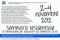 Seminario Residenziale di Formazione 2-4 novembre